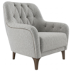Poltrona Decorativa Capitone Sasha Pes Madeira Boucle TCE 1018 MOLL