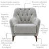 Poltrona Decorativa Capitone Sasha Pes Madeira Boucle TCE 1018 MOLL