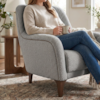 Poltrona Decorativa Capitone Sasha Pes Madeira Boucle TCE 1018 MOLL
