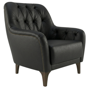 Poltrona Decorativa Capitone Sasha Pes Madeira Courino TCS 724 MOLL