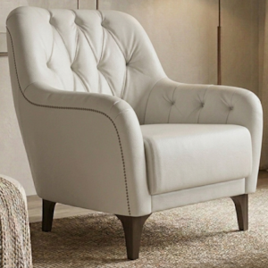 Poltrona Decorativa Capitone Sasha Pes Madeira Courino TCS 725 MOLL