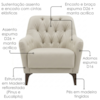 Poltrona Decorativa Capitone Sasha Pes Madeira Courino TCS 725 MOLL