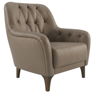 Poltrona Decorativa Capitone Sasha Pes Madeira Courino TCS 726 MOLL