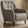 Poltrona Decorativa Capitone Sasha Pes Madeira Courino TCS 726 MOLL
