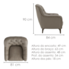Poltrona Decorativa Capitone Sasha Pes Madeira Courino TCS 726 MOLL
