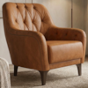 Poltrona Decorativa Capitone Sasha Pes Madeira Courino TCS 727 MOLL
