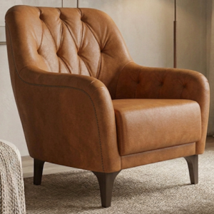 Poltrona Decorativa Capitone Sasha Pes Madeira Courino TCS 727 MOLL