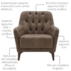 Poltrona Decorativa Capitone Sasha Pes Madeira Courino TCS 729 MOLL