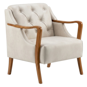 Poltrona Decorativa Capitone Siena Pes Madeira Corano TCA 211 MOLL