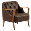 Poltrona Decorativa Capitone Siena Pes Madeira Courino TCS 721 MOLL