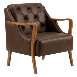 Poltrona Decorativa Capitone Siena Pes Madeira Courino TCS 721 MOLL
