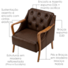 Poltrona Decorativa Capitone Siena Pes Madeira Courino TCS 721 MOLL