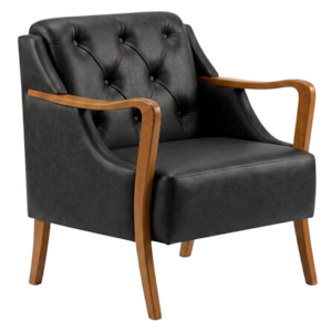 Poltrona Decorativa Capitone Siena Pes Madeira Courino TCS 724 MOLL