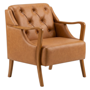 Poltrona Decorativa Capitone Siena Pes Madeira Courino TCS 727 MOLL