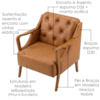 Poltrona Decorativa Capitone Siena Pes Madeira Courino TCS 727 MOLL