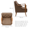 Poltrona Decorativa Capitone Siena Pes Madeira Courino TCS 729 MOLL