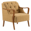 Poltrona Decorativa Capitone Siena Pes Madeira Linho Color Trend TCA 219 MOLL