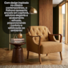 Poltrona Decorativa Capitone Siena Pes Madeira Linho Color Trend TCA 219 MOLL