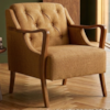 Poltrona Decorativa Capitone Siena Pes Madeira Linho Color Trend TCA 219 MOLL