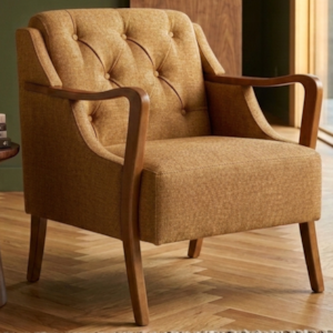 Poltrona Decorativa Capitone Siena Pes Madeira Linho Color Trend TCA 219 MOLL