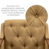 Poltrona Decorativa Capitone Siena Pes Madeira Linho Color Trend TCA 219 MOLL