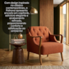 Poltrona Decorativa Capitone Siena Pes Madeira Linho Color Trend TCA 303 MOLL