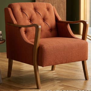 Poltrona Decorativa Capitone Siena Pes Madeira Linho Color Trend TCA 303 MOLL