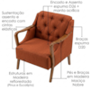 Poltrona Decorativa Capitone Siena Pes Madeira Linho Color Trend TCA 303 MOLL