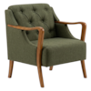 Poltrona Decorativa Capitone Siena Pes Madeira Linho Color Trend TCA 307 MOLL
