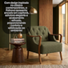 Poltrona Decorativa Capitone Siena Pes Madeira Linho Color Trend TCA 307 MOLL