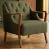 Poltrona Decorativa Capitone Siena Pes Madeira Linho Color Trend TCA 307 MOLL