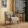 Poltrona Decorativa Capitone Siena Pes Madeira Linho TCS 701 MOLL