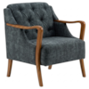 Poltrona Decorativa Capitone Siena Pes Madeira Linho TCS 718 MOLL