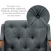 Poltrona Decorativa Capitone Siena Pes Madeira Linho TCS 718 MOLL