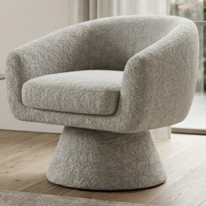 Poltrona Decorativa Cave Base Giratoria Boucle TCE 1010 MOLL