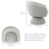Poltrona Decorativa Cave Base Giratoria Boucle TCE 1010 MOLL