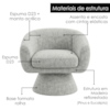 Poltrona Decorativa Cave Base Giratoria Boucle TCE 1010 MOLL
