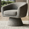 Poltrona Decorativa Cave Base Giratoria Boucle TCE 1018 MOLL