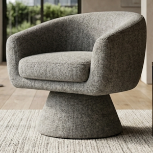 Poltrona Decorativa Cave Base Giratoria Boucle TCE 1018 MOLL