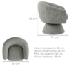 Poltrona Decorativa Cave Base Giratoria Boucle TCE 1018 MOLL