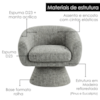 Poltrona Decorativa Cave Base Giratoria Boucle TCE 1018 MOLL