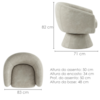 Poltrona Decorativa Cave Base Giratoria Corano TCA 211 MOLL