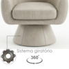 Poltrona Decorativa Cave Base Giratoria Corano TCA 211 MOLL