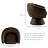 Poltrona Decorativa Cave Base Giratoria Courino TCS 721 MOLL