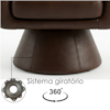Poltrona Decorativa Cave Base Giratoria Courino TCS 721 MOLL