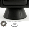Poltrona Decorativa Cave Base Giratoria Courino TCS 724 MOLL