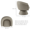 Poltrona Decorativa Cave Base Giratoria Courino TCS 726 MOLL