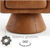 Poltrona Decorativa Cave Base Giratoria Courino TCS 727 MOLL