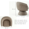 Poltrona Decorativa Cave Base Giratoria Courino TCS 729 MOLL