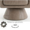 Poltrona Decorativa Cave Base Giratoria Courino TCS 729 MOLL